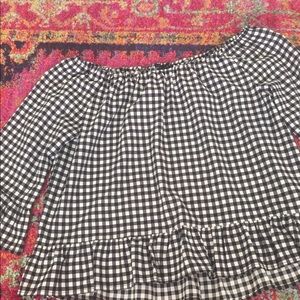 Gingham off the shoulder top